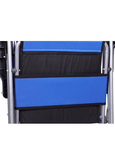 Alin Metal 3''lü Lüks Bardaklı Kamp Sandalyesi Ve Masa Set Mavi Mavi