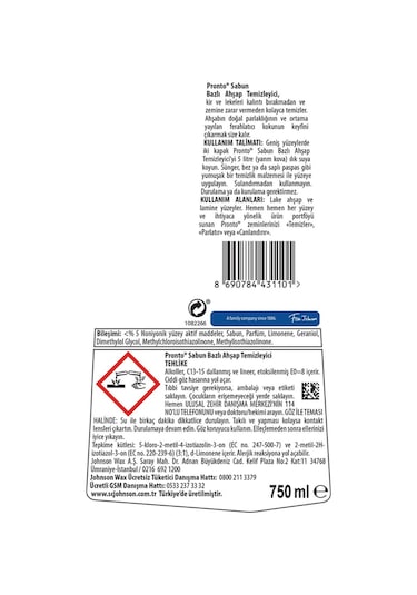 Pronto Sabun Bazlı Klasik Ahşap Yüzey Temizleyici 750 ML