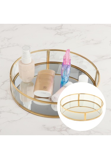 Suntek Banyo Için Makyaj Organizatör Masa Depolama Tepsi Temizle Altın A Altın