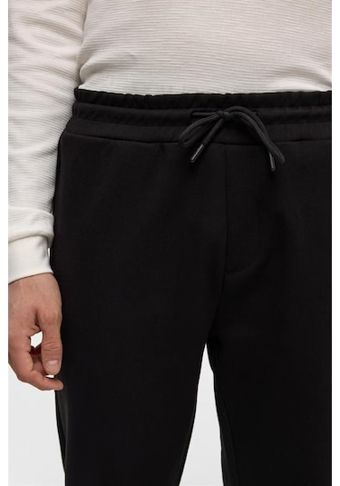 Süvari Siyah Regular Düz Jogger Pantolon Siyah