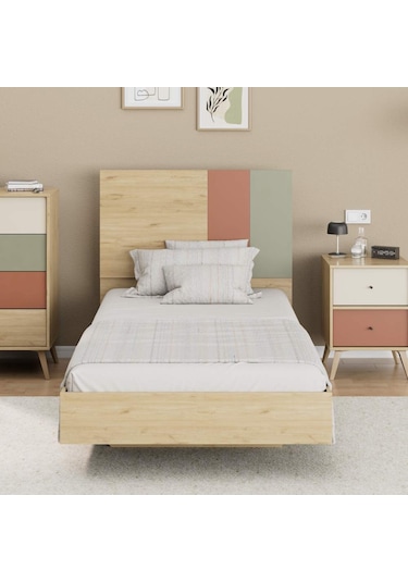 Adore Mobilya Terra Tek Kişilik Karyola-florida Meşe/Karışık Renk 107 x 110 x 205 CM