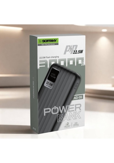 Ag05-002 Ag05-002 30.000 Mah P.bank 22.5w Type-c + Usb Çıkışlı Siyah