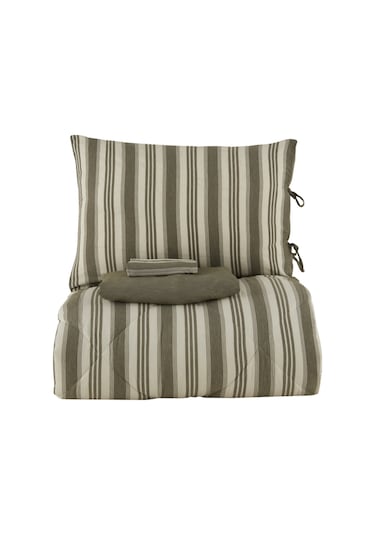 Karacahome Sarah Anderson Barlet Çift Kişilik Comfort Set Çizgili Yeşil