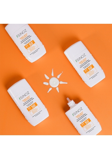 Sinoz Koyu Cilt Lekelerine Etkili Sıvı Yüz Güneş Kremi Hibrit Formül PA++++ SPF50+ 50 ML
