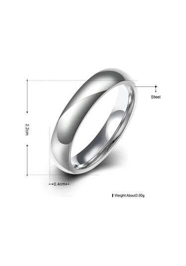 Chavin 4 Mm Söz Nişan Gri Bayan Erkek Çelik Yüzük Eh24By Gümüş