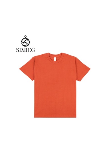 Yeni Japon Ağır Pamuklu Kısa Kollu Kirli Turuncu Kirli Turuncu