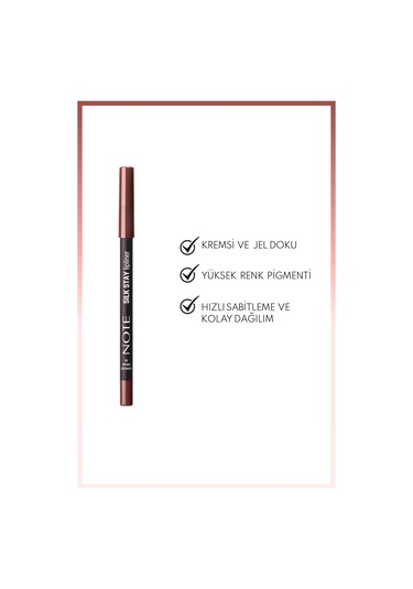 Note Cosmetique Silk Stay Lipliner Suya Dayanıklı İpeksi Dudak Kalemi 09 Espresso Dream