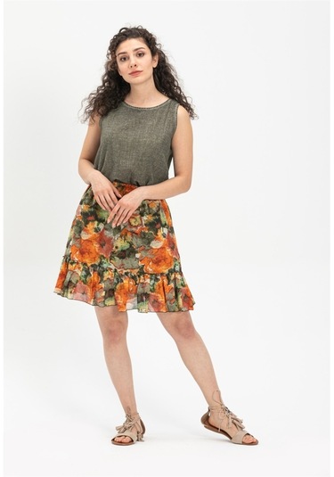 Vual Nesrin Kısa Etek Turuncu Trnc