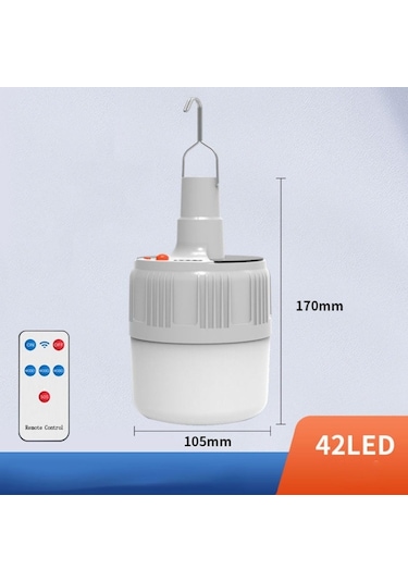 Cbtx Bahçe Aydınlatma Şarj Edilebilir Led Güneş Ampul Işık Su Geçirmez Gece Pazarı Durak Enerji Tasarruflu Lamba, Model: 42led Uzaktan Kumanda