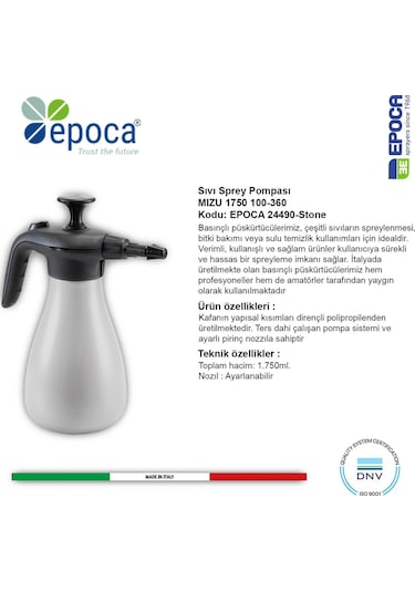 Epoca Mızu 1750 Teracotta ve Stone Rengi Sıvı Püskürtme Pompası 1.75 LT