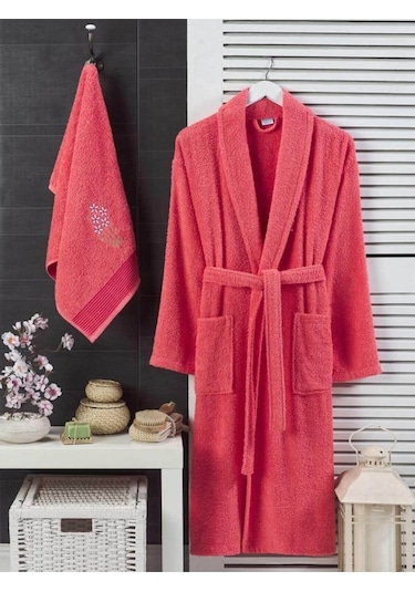 Elmira Erkek/Kadın Havlulu Banyo Bornozu Pamuklu Bay Bayan Bornoz (482439539)