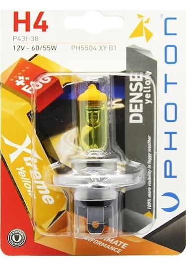 Photon H4 12v 60/55w Xtreme Yellow Tekli Blister Ampul