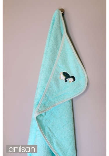 Anılsan Pamuk Bebek Kundak Havlusu - Penguen Desenli Yumuşak Bebek Havlusu Seçenekleri Yenidoğan