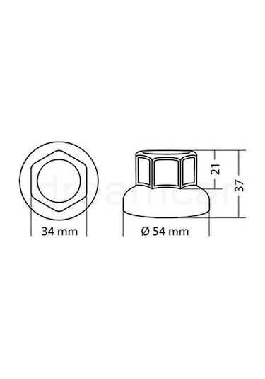 Lampa 32Mm Bijon Kapağı Parlak Paslanmaz Çelik 10 Adet 97970