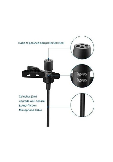 Kilifone - Canlı Yayın Yaka Mikrofon Dc-c5 - Siyah - T13283