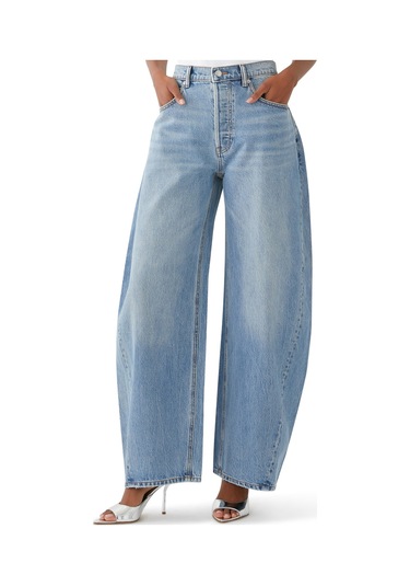 T By Alexander Wang Yüksek Moda Oversized Yuvarlak Jean Pantolon Light Blue