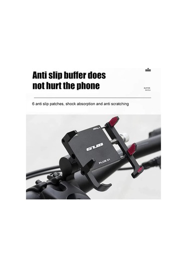 Ebitda Gub Plus21 Bisiklet Telefon Tutucu, 360 Dönme, 22.2-31.8mm Boru, Siyah, Motosiklet Montaj Siyah