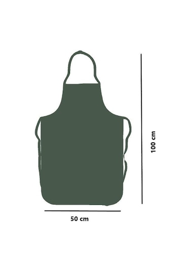 Omniclean Haki Yeşil Askılı Mutfak Bulaşık Önlüğü Lamineli 50 x10 Yeşil
