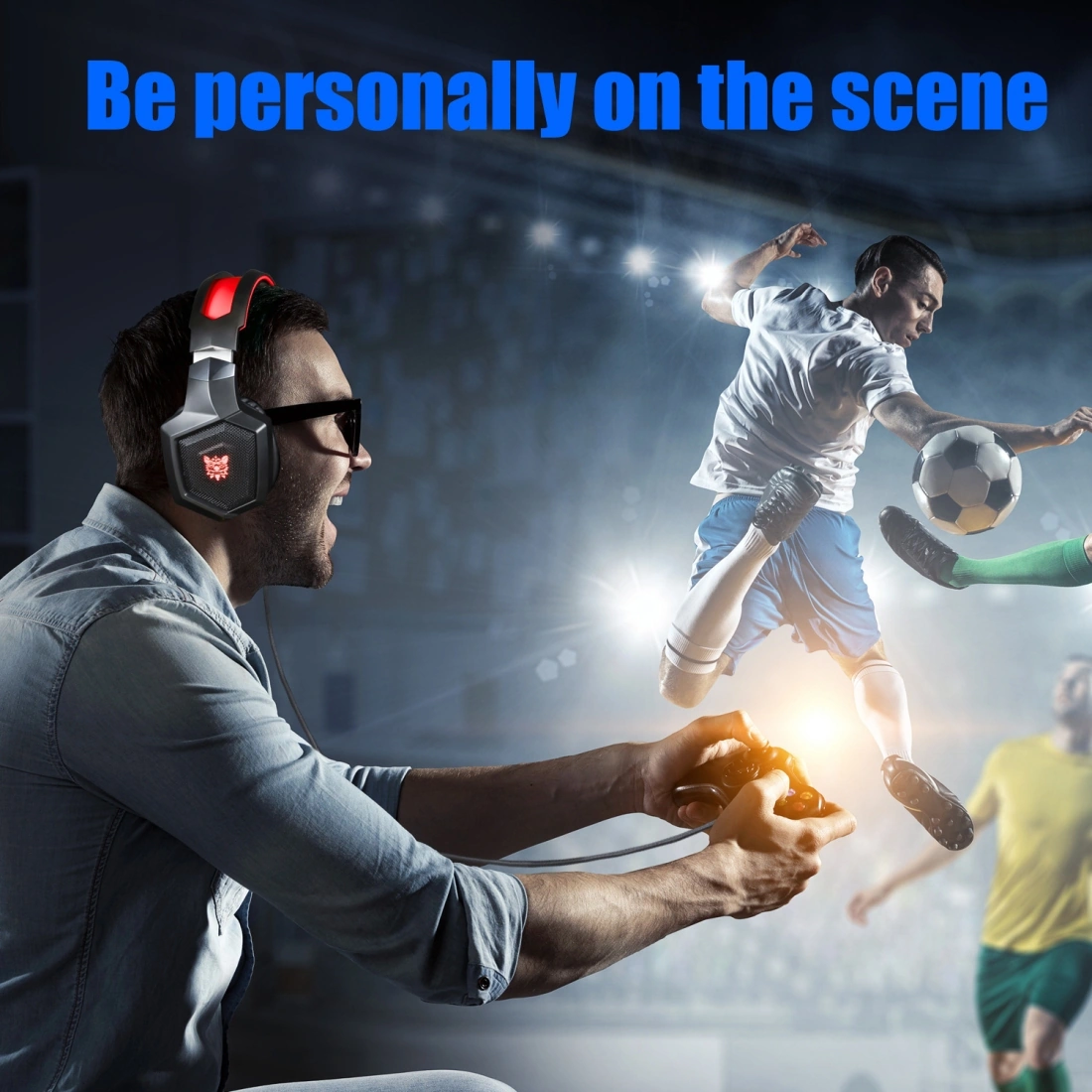 Sones Onıkuma K8 Kulak Üstü Bas Stereo Surround Oyuncu Kulaklığı Mikrofon Ve Led Işıklarla