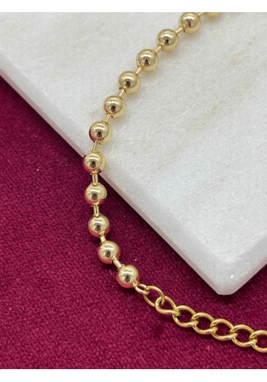14 K Renginde Dorika Taşlı Gold Bileklik Gold