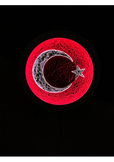Ay Temalı Türk Bayrağı Rgb Led Tablo