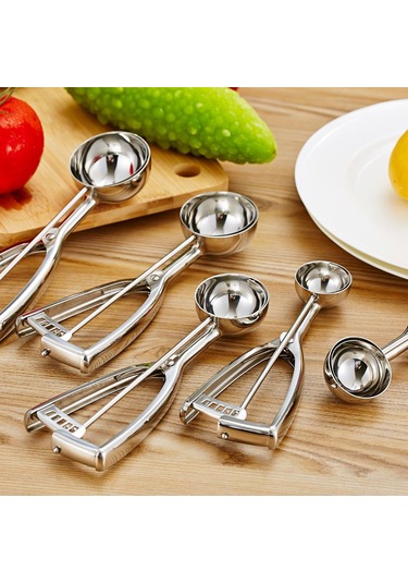 Skycity Rustsuz Çelik Yaylı Kova, Dondurma-karpuz Topları Kolay Oluştur, 55mm, Çeşitli Yemeklerde Kullanım Diğer