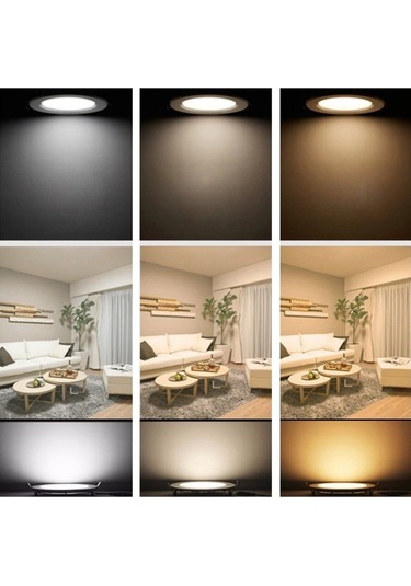 6 Watt Siyah Panel Led Armatür Sıva Altı Yuvarlak Ct 5125 Beyaz Işık Diğer