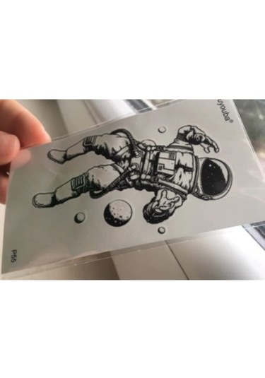 3d Astronot Uzay Gerçekçi 3 Boyutlu Tattoo Kol Bilek Omuz Sırt Dövmesi