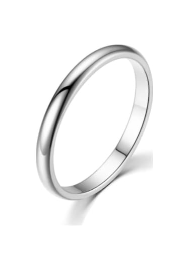 Chavin 2 Mm. Söz Nişan Gri Bayan Erkek Çelik Yüzük Eh23By