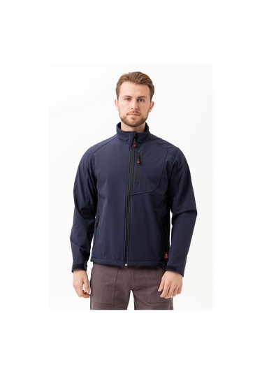 Salina Mont Erkek Su İtici Rüzgar Geçirmez Softshell Kışlık Outdoor Mont Lacivert