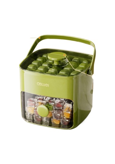 Jian Fan Basınbuz Küpbüz Kutusu Büyük Kapasiteli Buz Dedolama-yşil Yeşil