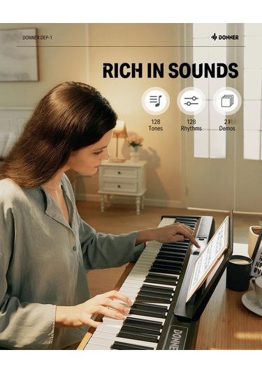 Donner Dep-1 Taşınabilir Dijital Piyano Siyah
