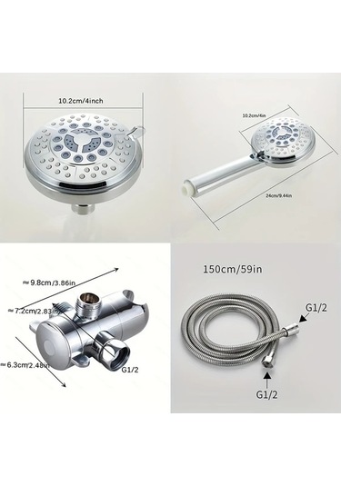 Fastbuy Dream011 Simli Takım Elbise Duş Başlığı Hortum Seti 3 Su Modu Banyo Aksesuarları Duş Ayırıcı Diğer