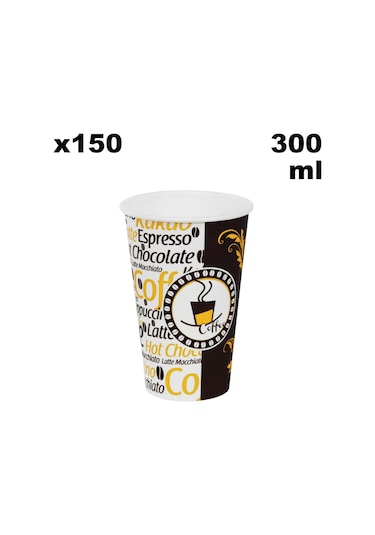 12 Oz Karton Latte Bardak 300 Ml - 150 Adet