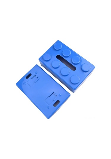 Ximistore9 Abs Malzeme Blok Desenli Dekoratif Havlu Kutusu - Duvar Veya Masaüstü Çok Amaçlı Organizer Mavi