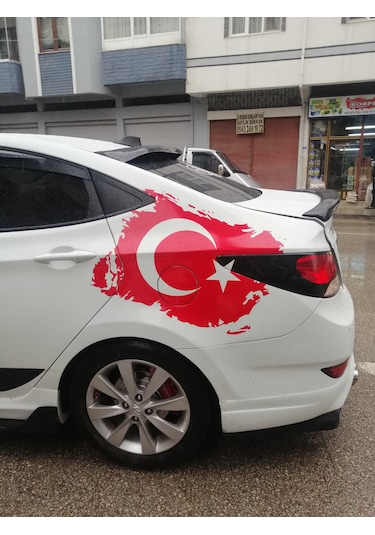 Ay Yıldız Sticker Türk Bayrağı Sticker Araba Sticker Kırmızı Kırmızı