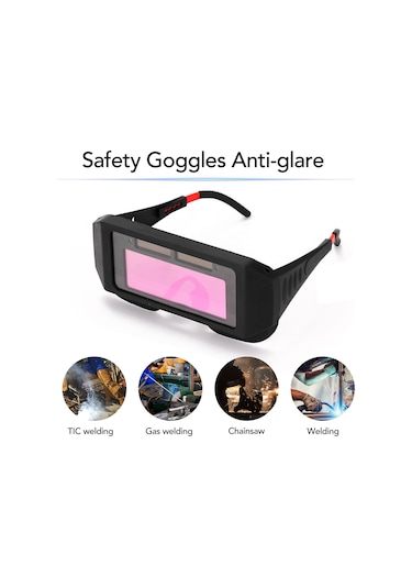 Geeksen Solar Enerji İle Otomatik Parlaklık Değiştiren, Güneş Işığı Ve Ultra Morötesi Engelleyen Profesyonel Kaynak Gözlüğü Tl160001