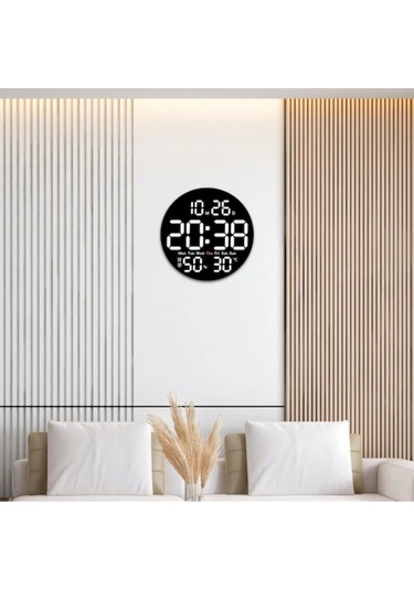 Xindoker 10 İnç Modern Ev Salonu Duvar Saati - Sessiz, Sıcaklık Nem Gösterici, Perpetual Takvim, Usb+pil İle Çalışır Diğer