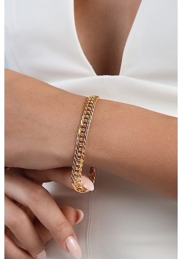 14 Ayar Altın Unisex Spor Günlük Bileklik Sarı Altın