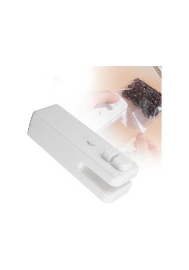 Xiyyadms Ev İçi Mini Şarjlı Torba Kapama Ve Kesme Makinesi - Gıda Tazeliğini Uzatır, Pratik Mutfak Aleti - Beyaz Beyaz