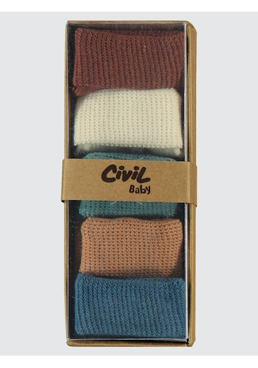 Civil Baby Bebek 5'li Çorap 6-12 Ay Mavi MAvi Mavi