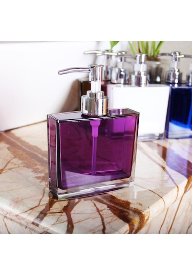 Suntek 4x Losyon Dispenser Bardak Diş Fırçası Tutucu Seti Mor