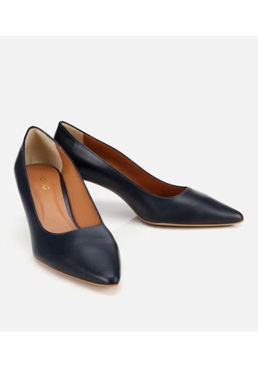 Hotiç Kadın Deri Lacivert Esnek Tabanlı İnce Topuklu Stiletto 01ayh312480a680 Lacivert