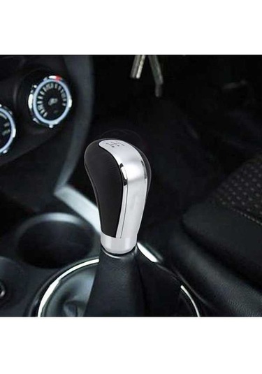 Wondernest Evrensel Araba Deri Metal Vites Topuzu - Otomatik Şanzıman Vites Kolu Gümüş Modifiye Gümüş