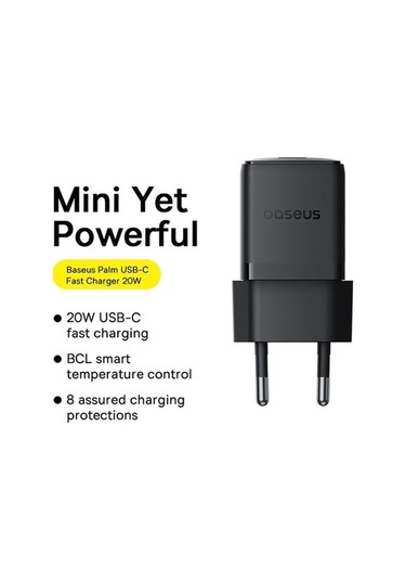 Zyzqstore Pazly Type-c Şarj Palm Hızlı Fişi Fiş:ab Cihazı, Baseus 20w 1c Mb, Beyaz Renk, Standart Boyut, Mobil Cihazlar İçin Uy