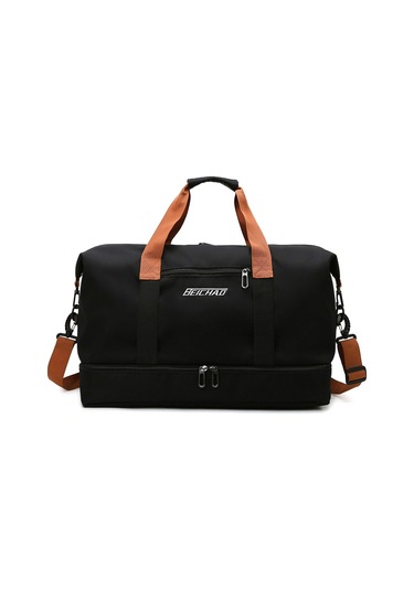 Seyahat Çantası Büyük Kapasiteli Biniş Çantası Islak Ve Kuru Ayrılmış Ayakkabı Çantası Vahşi Siyah