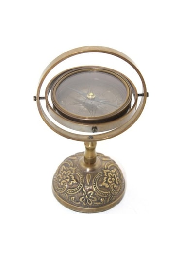 Pirinç Masa Üstü Pusula Model 3