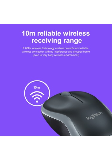 Reedark Logitech M185 Kablosuz Sessiz Ergonomik Mouse - 2.4ghz Alıcılı, Uzun Menzilli, Mavi M185