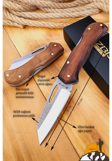 Ceviz Sap Kamp Çakısı Outdoor Piknik Çakısı Bahçe Çakısı Çkp-823 Kahverengi