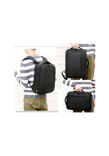 Yamaluo 1805 USB Şarj Portlu Laptop Notebook Sırt Çantası Siyah